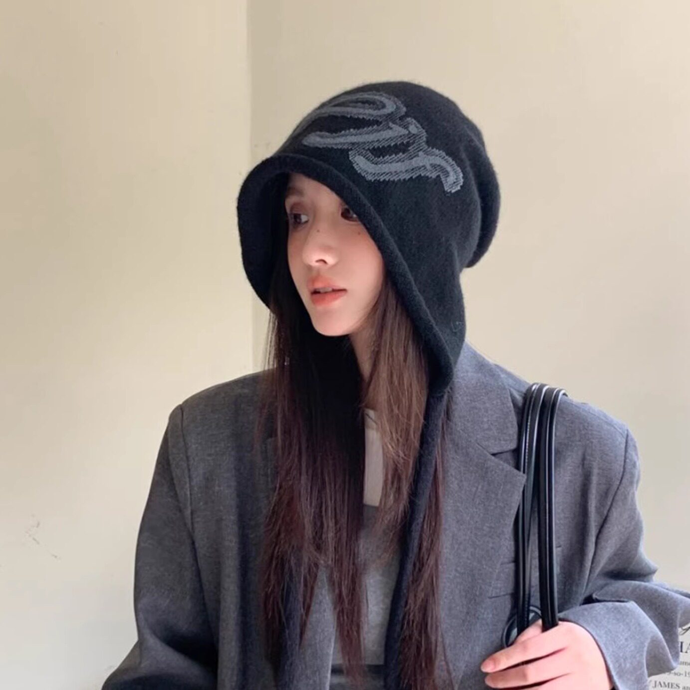 韩版时尚针织堆堆包头帽女保暖帽