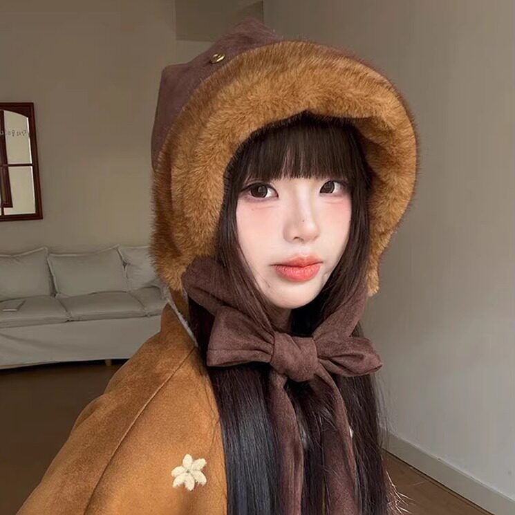 高品质麂皮绒毛绒雷锋帽保暖护耳