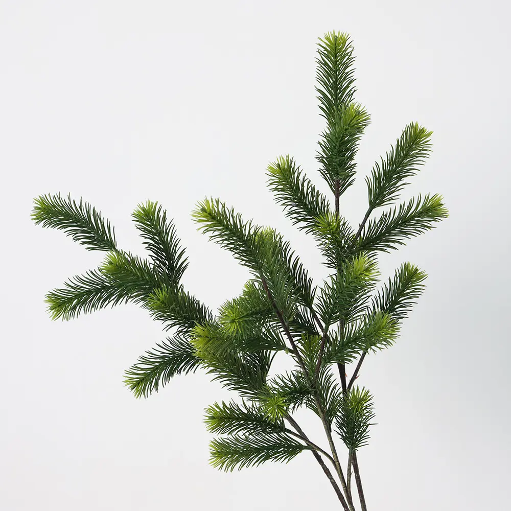 仿真绿植松针松树枝柏树枝水杉塑料绿植绿叶子大树装饰假松柏树枝
