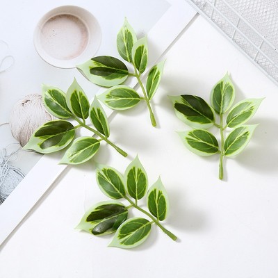 单片仿真小树叶榕树叶假树叶塑料叶子插枯树枝小叶子室内外软装叶