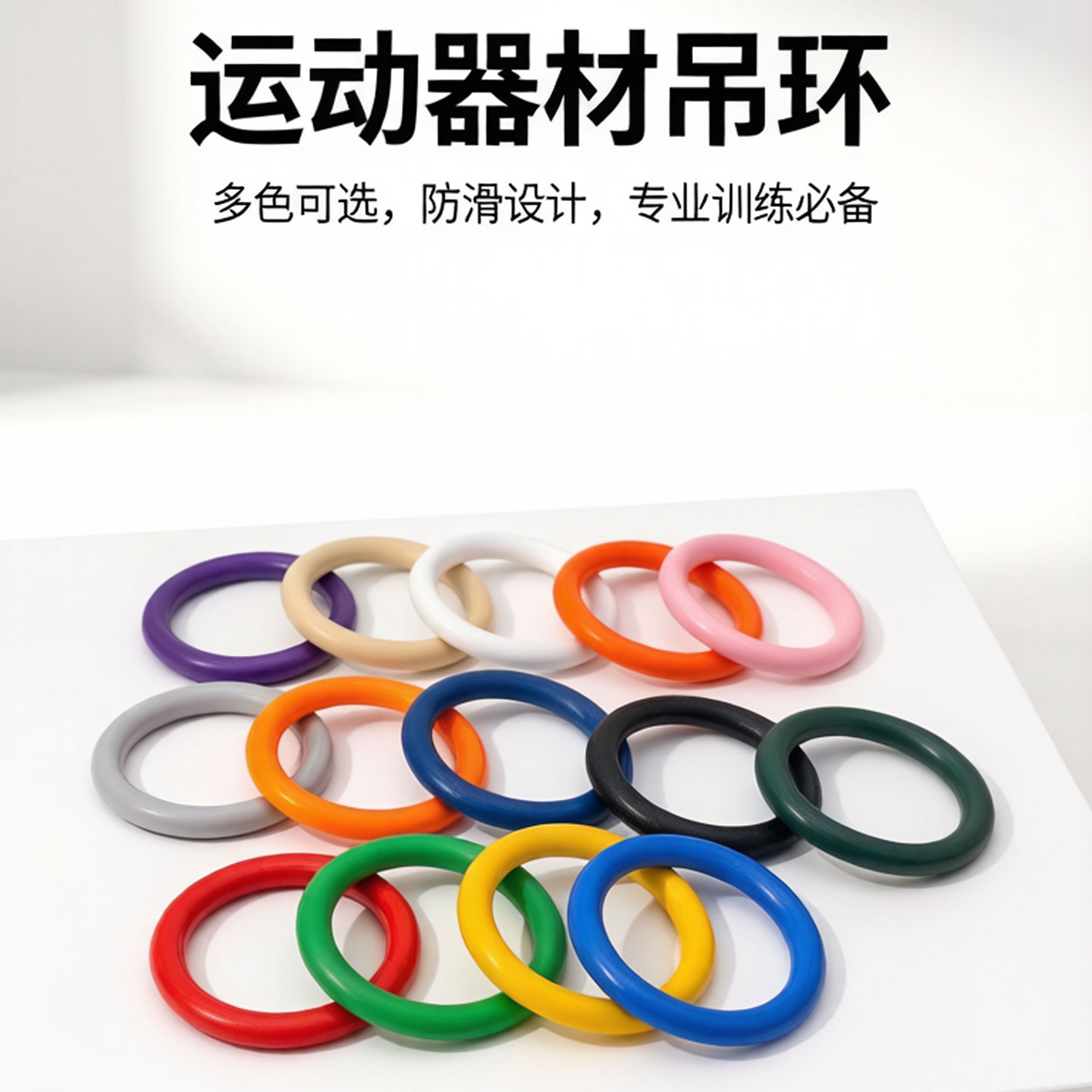 圆形塑料吊环儿童感统训练器材玩具走扁带秋千配件成人健身单杠环