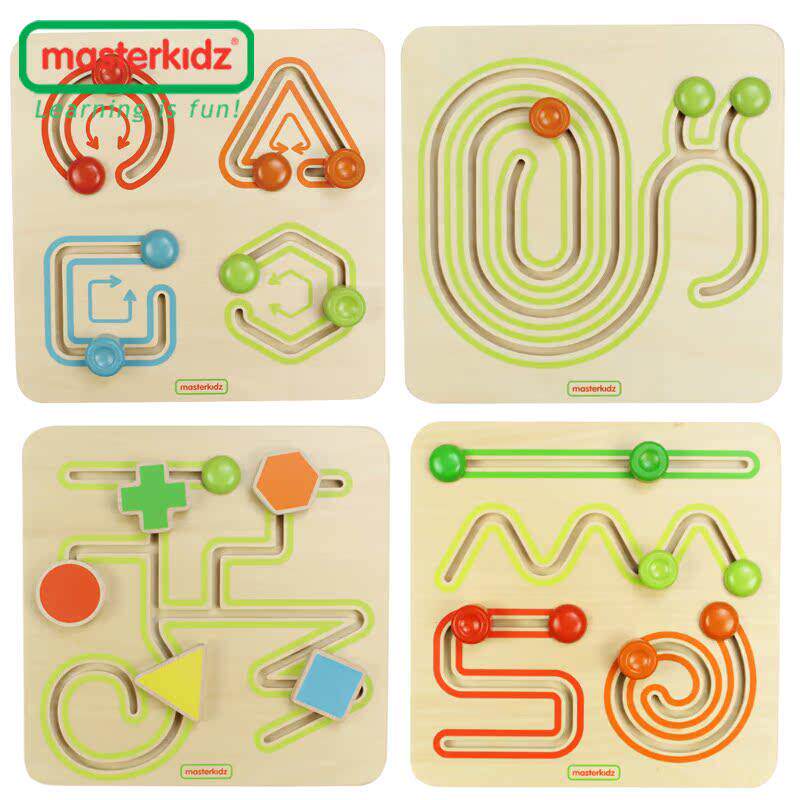 早教益智贝思德昆虫蜗牛线条几何形状数字滑轨游戏板木块迷宫板