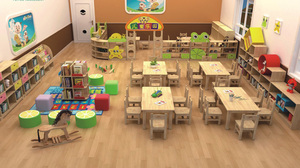 幼儿园专用玩具柜8格实木生态木玩具柜区域柜u分区柜收纳柜儿童FY