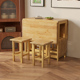 实木折叠桌家用小户型可收纳吃饭桌子折叠餐桌长方形一桌四凳套装