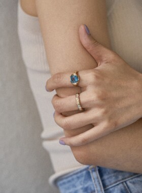 leclat钻石窄版4.2mm条纹质感戒指环金色韩国直邮小众设计师品牌