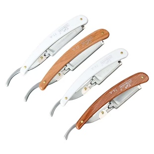 美发木纹柄剃须刮胡修眉刀理发店老式手动换刃式刀架刮脸刮头剃刀