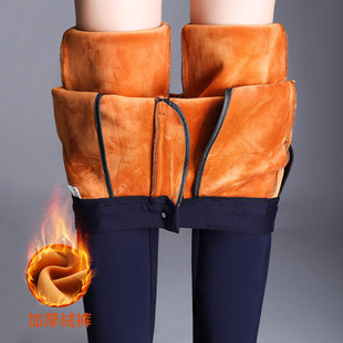 加绒直筒裤女新款秋冬大码女裤加厚小直筒冬季休闲西裤妈妈裤子冬