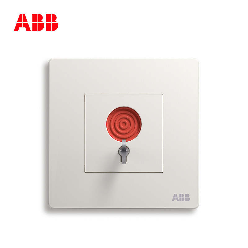 ABB开关插座无边框轩致雅典白墙壁86型开关面板6A报警开关AF419