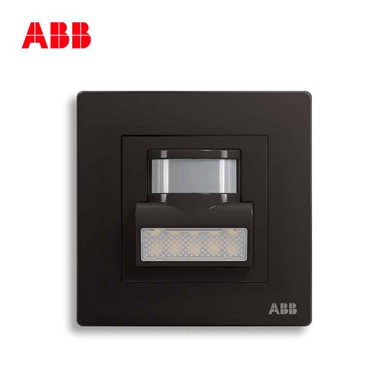ABB开关插座 轩致无框 星空黑色 红外感应壁角灯AF406-885
