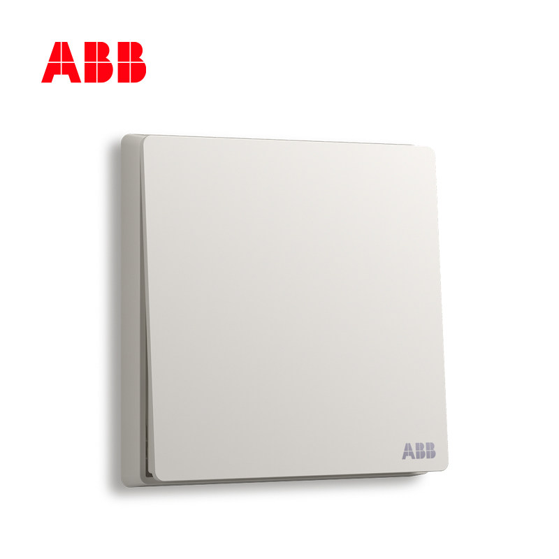 ABB轩致纯平直边无边框开关雅白一位中间中途三控一开多控AF119L