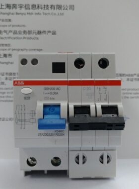 正品ABB触电保护器空气断路器2P20A漏电保护器GSH202-C20