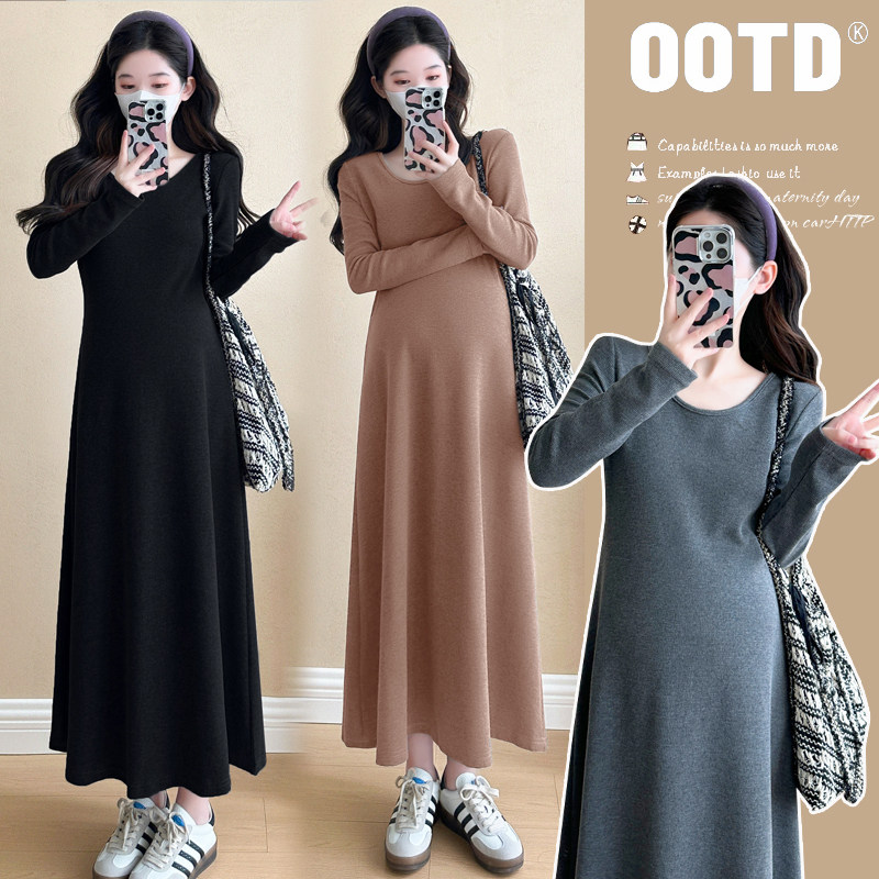 大码孕妇秋冬打底裙女宽松显瘦长袖连衣裙时尚内搭过膝长裙200斤,孕妇装/孕产妇用品/营养,连衣裙,淘宝优惠券,粉丝福利购,淘宝优惠卷
