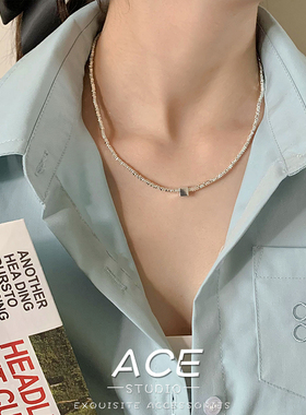 925纯银珍珠爱心碎银子项链