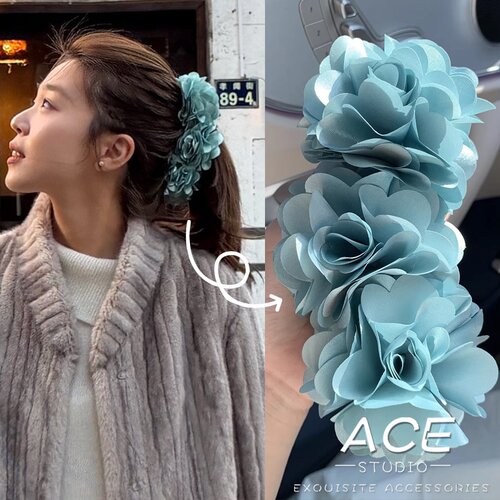 ACE STUDIO韩饰玫瑰花朵香蕉夹大号发夹超仙氛围感度假风拍照发饰