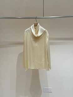 25新款 气质时髦 复古百搭上衣女 流苏垂坠披肩衬衫 询价私 法式