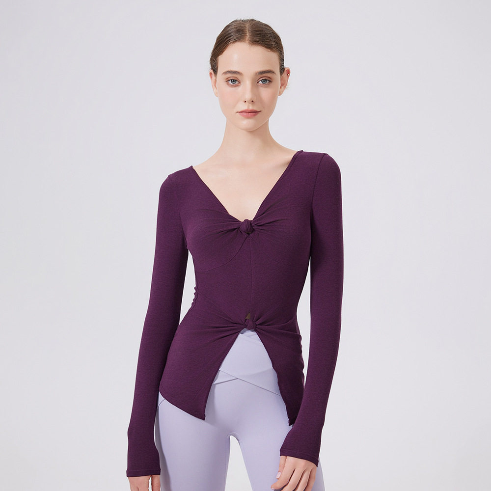 修身双扭结不规则复古纯欲显瘦上衣女外穿健身服跑步瑜伽长袖T恤,运动/瑜伽/健身/球迷用品,瑜伽t恤,淘宝优惠券,粉丝福利购,淘宝优惠卷