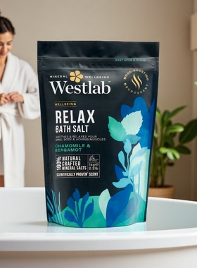 英国Westlab放松浴盐洋甘菊佛手柑缓解身心压力紧张提振情绪香味