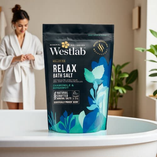 英国Westlab放松浴盐洋甘菊佛手柑缓解身心压力紧张提振情绪香味