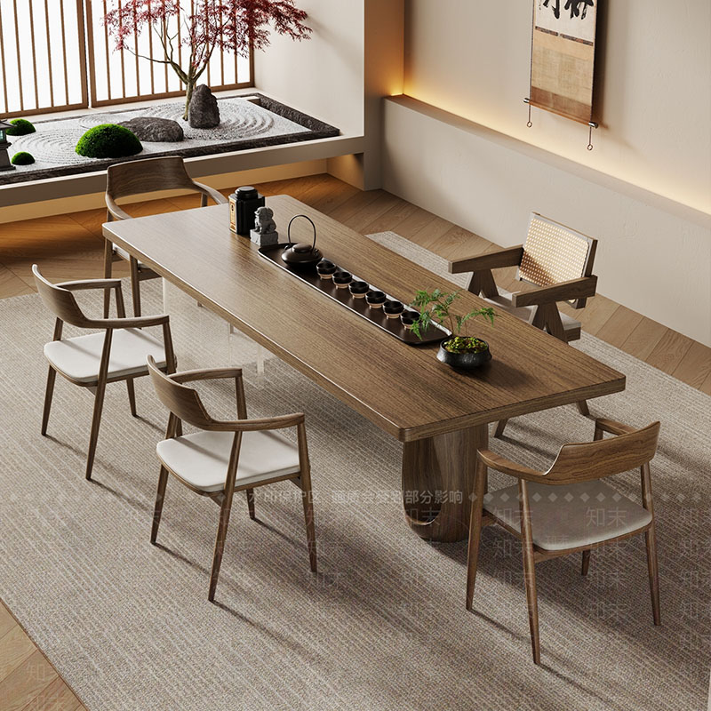 木林世家宋式美学亚克力实木茶桌