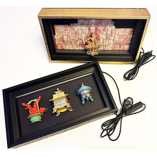 嗨C位可调节LED展框水月观音配搭玄关桌面摆件礼物纪念品拍照神器