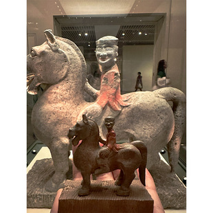 国博同款文物纪念品彩绘石骑马人桌面摆件冰箱贴马年送福新年礼物