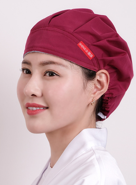 厨房帽做饭防油烟厨师帽车间防尘帽子女餐厅工作帽防掉头发护士帽