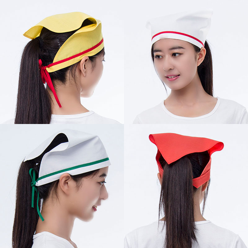 厨房头巾卫生厨师家用防尘油烟促销餐厅服务员食品三角巾帽子