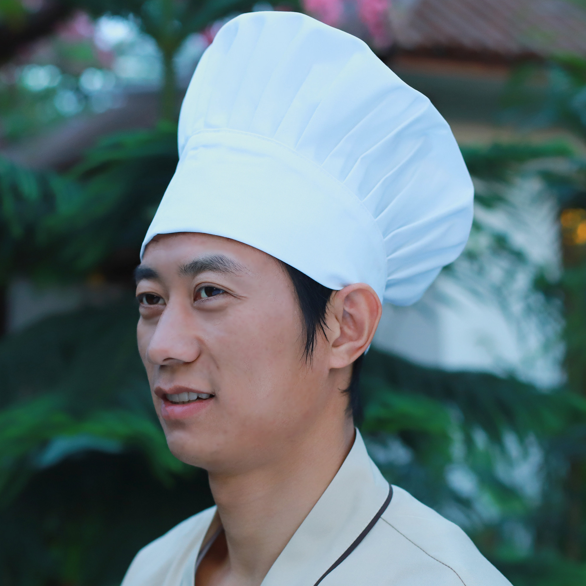 餐饮厨师帽松紧蘑菇帽烘焙蛋糕店卫生帽食品男女厨房帽子食堂高帽