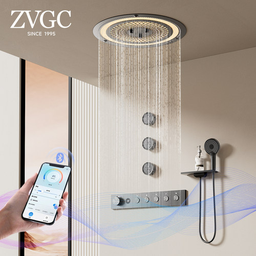 ZVGC暗装全铜数显氛围灯花洒