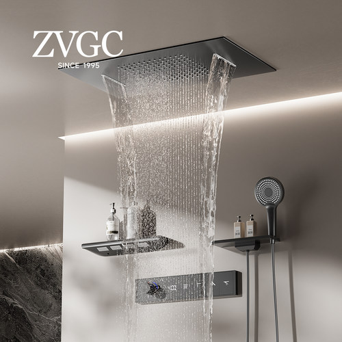 ZVGC天幕暗装花洒淋浴套装极简