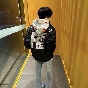 棒球服 炸街外套轻奢情侣新款 刺绣重工潮牌立领夹克衫 痞帅网红同款