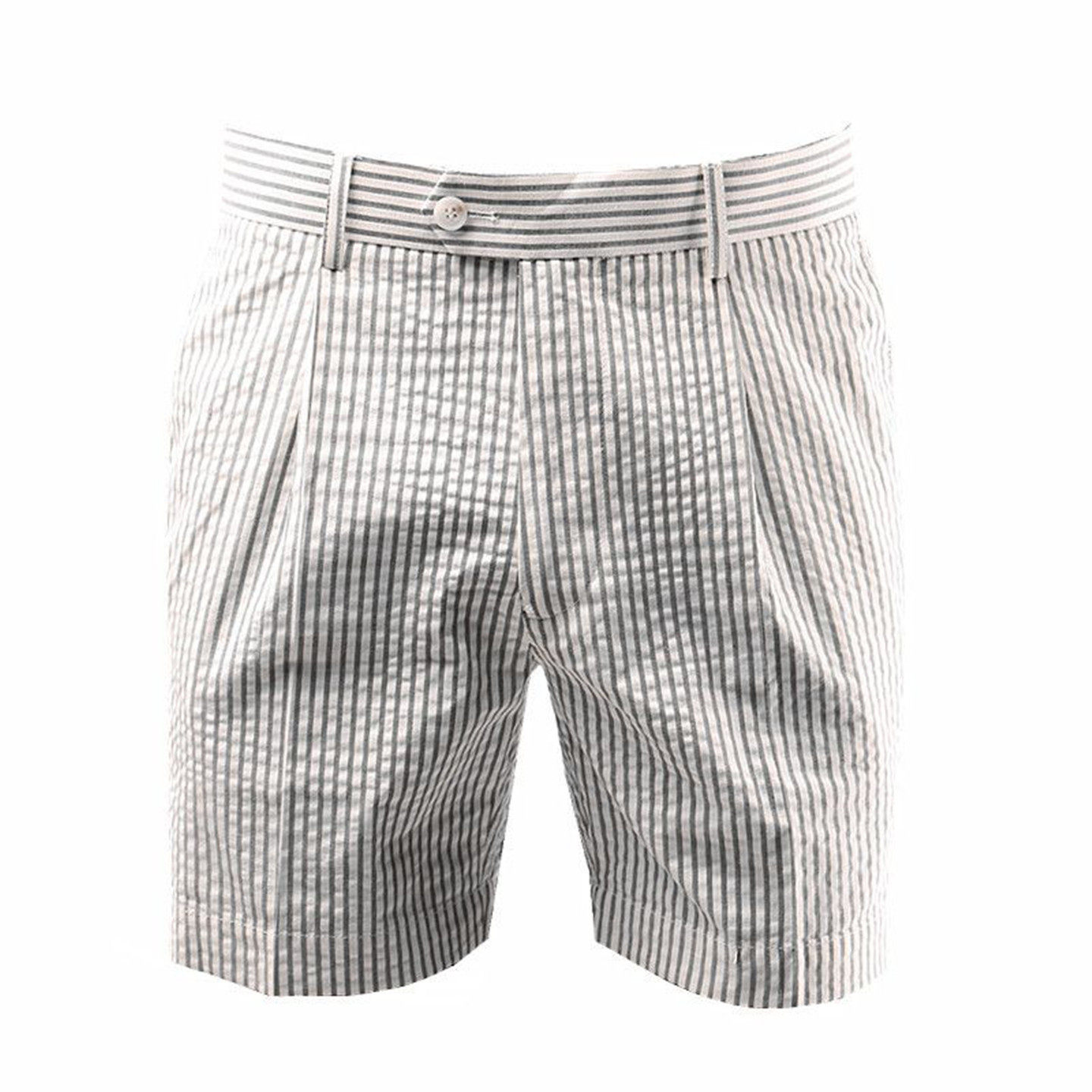 泡泡纱条纹潮奢纯棉休闲短裤夏季