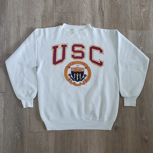 USC美国南加州大学卫衣美式街头百搭oversize圆领套头长袖外套潮