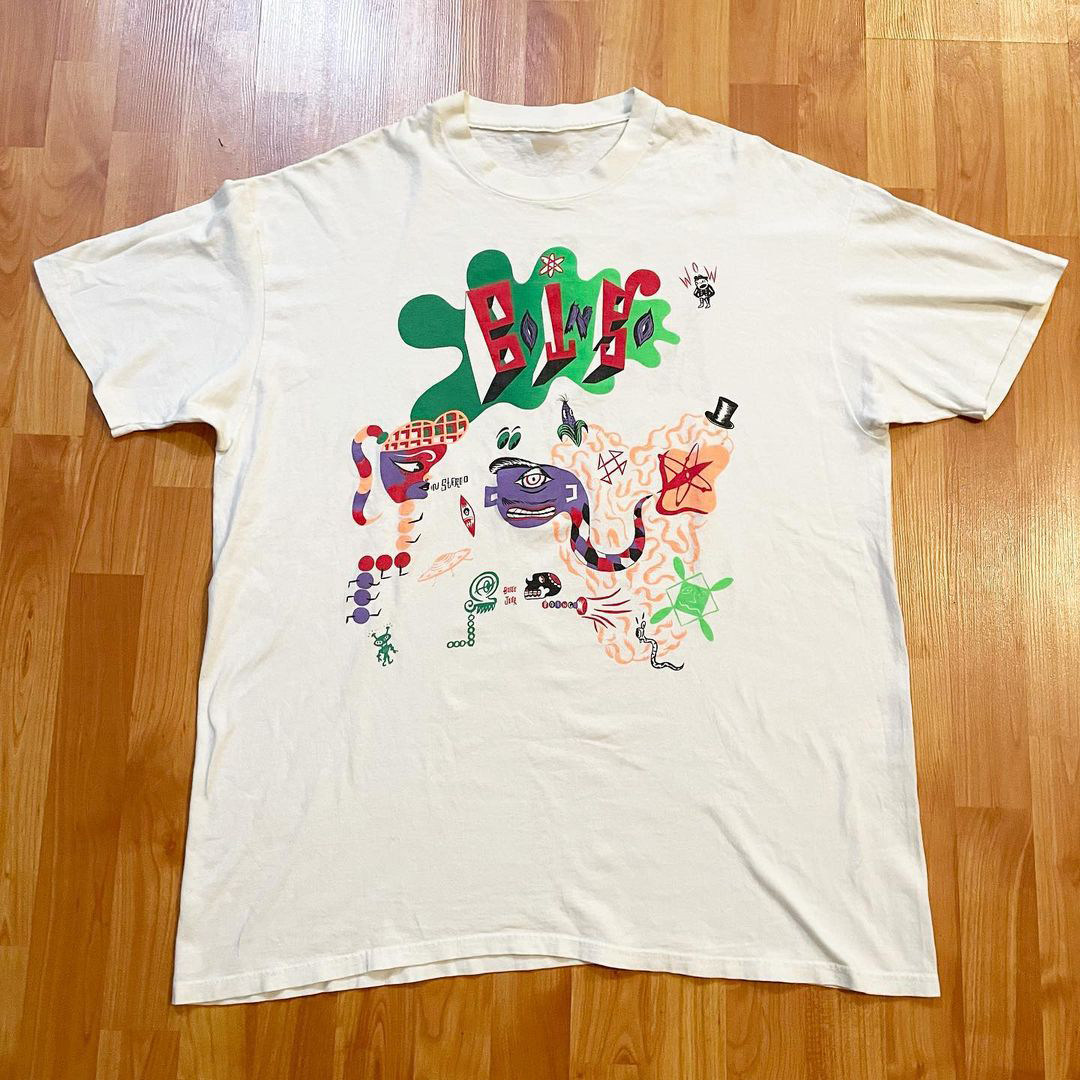 美式vintage复古涂鸦艺术感阿美咔叽男女短袖oversize小众设计t恤