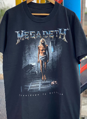 Megadeth重金属摇滚乐队高街重磅潮牌男女短袖美式复古情侣款T恤