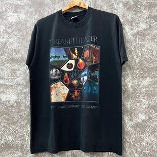 Dream Theater梦剧院乐队前卫摇滚短袖T恤vibe美式小领口五分袖潮