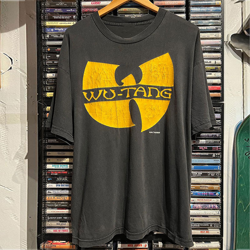 Rapcore武当摇滚乐队周边潮牌印花短袖街头Vintage复古情侣款T恤