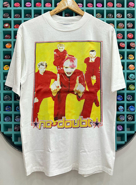 No Doubt欧美摇滚乐队人像短袖T恤vibe高街潮牌小领口炸街半袖男