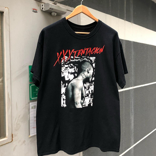 XXXTentacion经典嘻哈说唱街头hiphop宽松短袖男女纯棉小领口T恤