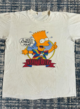 The Simpsons卡通动漫潮牌短袖T恤vintage重磅美式复古圆领体恤衫