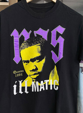 欧美说唱歌手nas专辑ill mastic封面潮流短袖cityboy男女宽松t恤