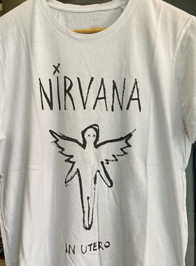 nirvana涅槃天使金属乐队嘻哈哥特风白色短袖vibe风小众设计感T恤