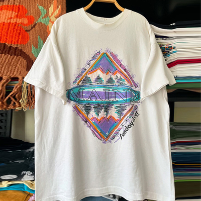 美式插画风潮牌小领口重磅棉T恤