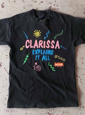 Clarissa Explains It All克拉丽莎美剧美式多巴胺复古短袖T恤潮