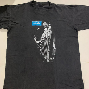 Oasis绿洲乐队短袖T恤欧美高街潮流复古oversize纯棉小领口半袖男