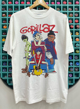 Gorillaz欧美潮酷虚拟乐队hiphop小众设计感美式街头痞帅短袖T恤