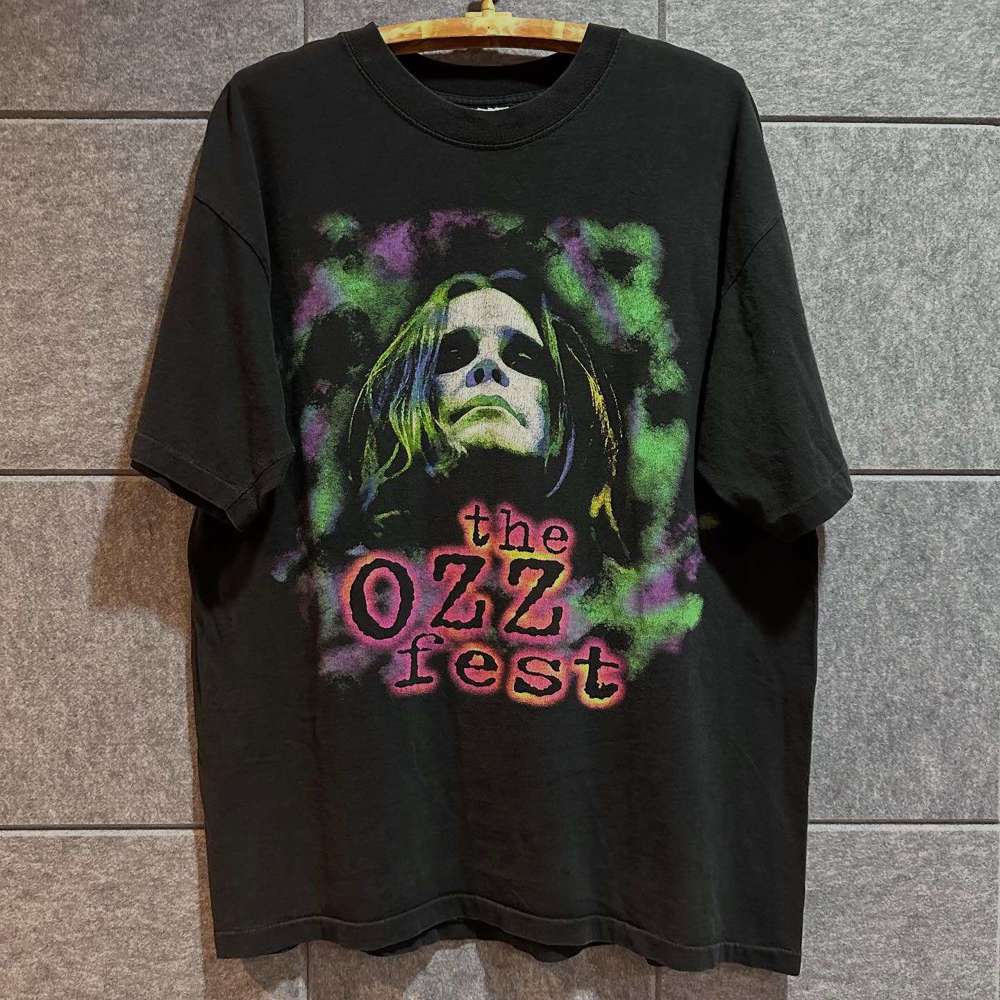 Ozzfest巡演美式复古摇滚短袖T恤hiphop宽松重机车风潮流落肩半袖
