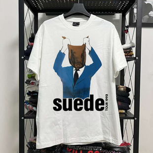 Suede山羊皮乐队美式复古创意趣味Cityboy潮牌重机车风短袖T恤棉