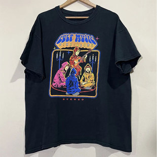 复古高街男女T恤潮 Let sSummonDemonsWomenT Shirt 插画系列美式