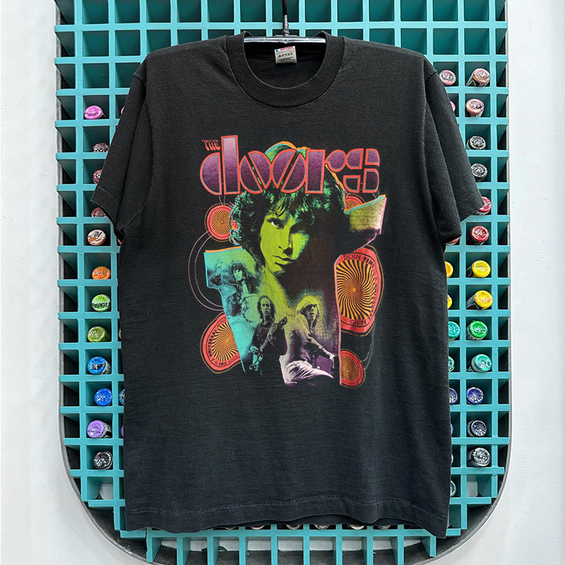 The Doors大门摇滚乐队vibe人像潮牌美式短袖T恤vintage复古半袖